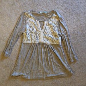 Maurice’s XS grey and ivory lace top